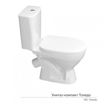 Унитаз-компакт "Толедо"ЖС Инкоэр (ниж.подв.,кос. выпуск,сид.дюропласт. 2кн.арм.) КЕРАМИН
