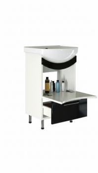 Тумба д/ванной "РАДУГА-50" черная под раковину Уют-50 (Rosa)