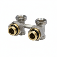 Узел нижнего подключения 1/2x3/4ЕК угловой двухтруб VRT