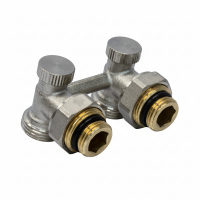 Узел нижнего подключения 1/2x3/4ЕК угловой двухтруб VRT