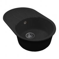Мойка ML-GMS105 СТАНДАРТ овальная с крылом, черный (308), 740*460*190мм