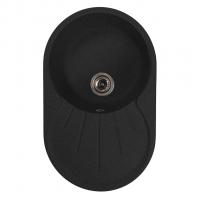 Мойка ML-GMS105 СТАНДАРТ овальная с крылом, черный (308), 740*460*190мм