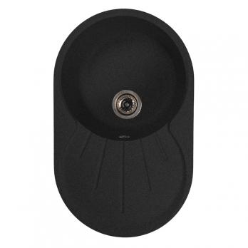 Мойка ML-GMS105 СТАНДАРТ овальная с крылом, черный (308), 740*460*190мм