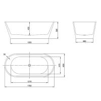 Ванна отдельностоящая Oasis OS-170-80 (в упак)