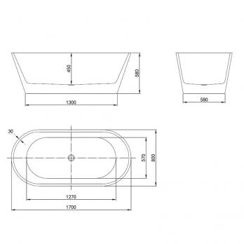 Ванна отдельностоящая Oasis OS-180-85 НК