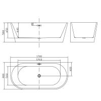 Ванна пристенная Grant GT-170-80