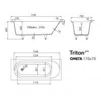 Ванна из искусственного камня Омега 180х80