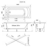 Ванна Оскар 180х80