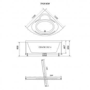 Угловая ванна Троя