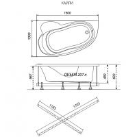 Угловая ванна Кайли правая