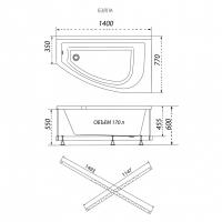 Угловая ванна Бэлла-левая
