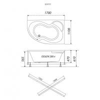 Угловая ванна Мари-левая