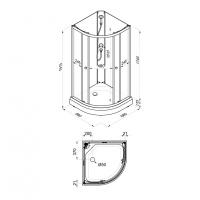 Душевая кабина Экстра 88*88 А для ДН1 (без крыши)