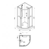 Душевая кабина Прайм-БлэкБК М3 90*90А (без крыши)
