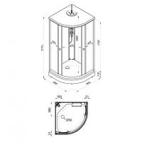 Душевая кабина Грэй-Вайт 90*90 А