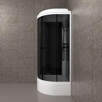 Душевая кабина Грэй-Блэк 90*90 В