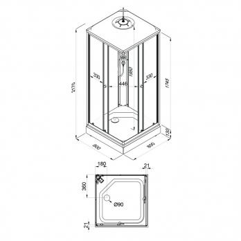 Душевая кабина Вельвет-К 80*80 А