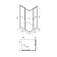 Душевое ограждение Фьюжн 100*80 А Полосы