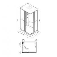 Душевая кабина Квадро 120*80 А Полосы, ДН4