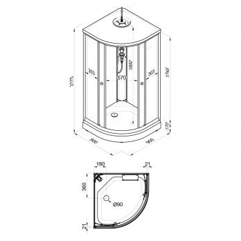Душевая кабина Вельвет 90*90 А