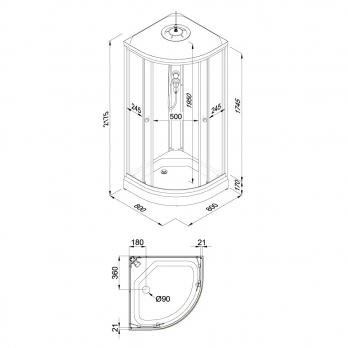 Душевая кабина Вельвет 80*80 А