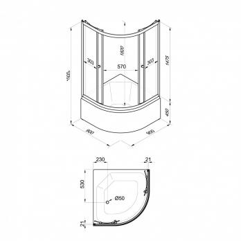 Душевое ограждение Вельвет 90*90 Б