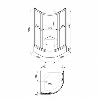 Душевое ограждение Вельвет 90*90 В
