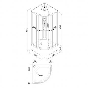 Душевая кабина Вельвет 80*80 В