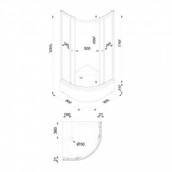 Душевое ограждение Вельвет 80*80 В