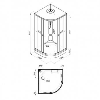 Душевая кабина Ультра 100*100 А
