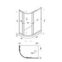 Душевое ограждение Коралл 120*80 А лев