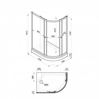 Душевое ограждение Коралл-Лайт 120*80 А лев