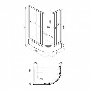 Душевое ограждение Коралл-Лайт 120*80 В прав