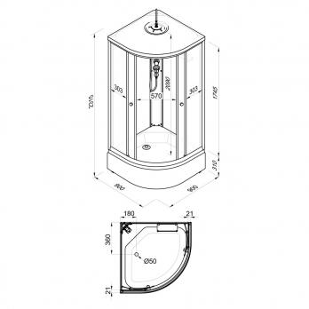 Душевая кабина Топ 90*90 В