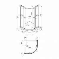 Душевое ограждение Стандарт 90 А низкий поддон (градиент, мозаика,полосы)
