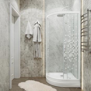 Душевое ограждение Стандарт 100 А низкий поддон (градиент, мозаика,полосы)