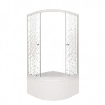 Душевое ограждение Стандарт 90 Б высокий поддон (градиент, мозаика, полосы)