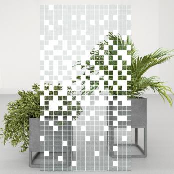 Душевое ограждение Стандарт 90 Б высокий поддон (градиент, мозаика, полосы)