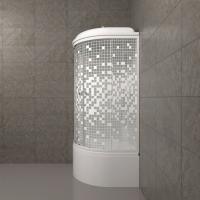 Душевая кабина Стандарт 90 Б высокий поддон (градиент, мозаика, полосы)