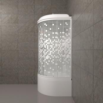 Душевая кабина Стандарт 90 Б высокий поддон (градиент, мозаика, полосы)