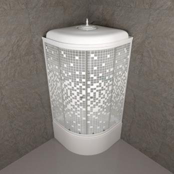 Душевая кабина Стандарт 90 Б высокий поддон (градиент, мозаика, полосы)