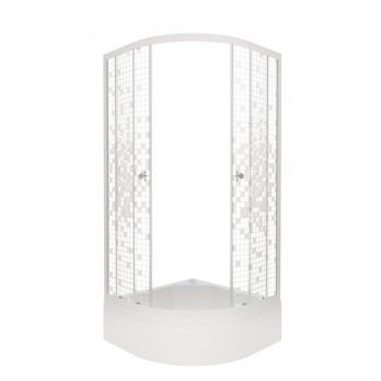 Душевое ограждение Стандарт 90 В средний поддон (градиент, мозаика, полосы)