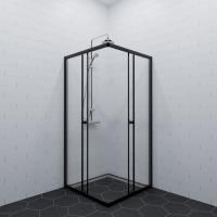 Душевое ограждение (без поддона) Вента-Блэк 80х80, квадрат