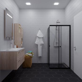 Душевое ограждение (без поддона) Вента-Блэк 90х90, квадрат