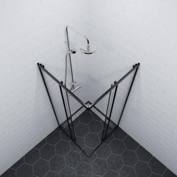 Душевое ограждение (без поддона) Вента-Блэк 90х90, квадрат