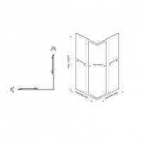 Душевое ограждение (без поддона) Вента-Хром 100х100, квадрат