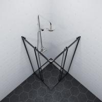 Душевое ограждение (без поддона) Вента-Блэк 100х100, квадрат