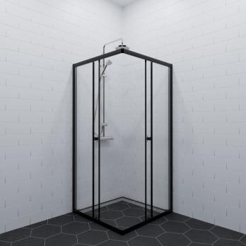 Душевое ограждение (без поддона) Вента-Блэк 100х100, квадрат