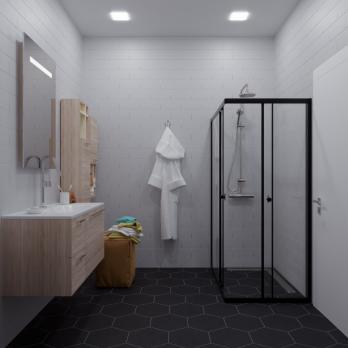 Душевое ограждение (без поддона) Вента-Блэк 100х80, прямоугольник