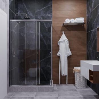 Душевое ограждение (без поддона) Вента-Хром 120х80, прямоугольник